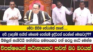 විපක්ෂයෙන් කථානායකට තවත් බර බරයක් - බිමලුත් නැගිටියී තත්ත්වය සමතයකට පත් කරපු හැටි මෙන්න