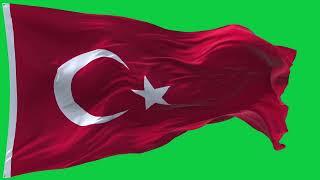 Turkey  Flag Waving  | GREEN SCREEN & CHROMA MATTE