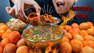 SPICY PANIPURI CHALLENGE | PANIPURI EATING CHALLENGE | INDIAN STREET FOOD | EATING VERY SPICY FOOD