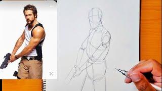 Tutorial: HOW TO DRAW ( For Beginners ) Breaking down poses from reference