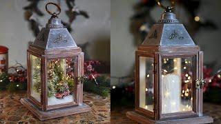 DIY Christmas lantern from photo frames | Vintage lantern