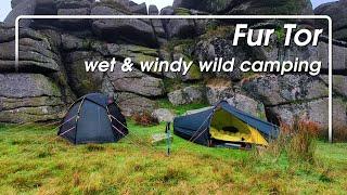 Wet and windy wild camping on Fur Tor Dartmoor | Ger, Hare, Tavy Tors via Watern Oke settlement