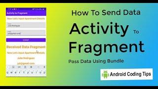 How to send data from activity to fragment in android | Android Studio Example