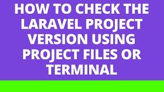 How to check the Laravel project version using project files OR terminal