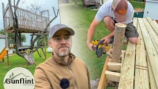 Don't use A Chainsaw Like This! - Building A Kid's Tree Fort