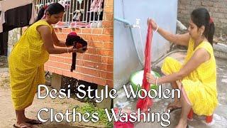 Desi Style Woolen Clothes Washing||Woolen Clothes Washing And DryingTips||Indianhousewife