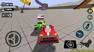 Impossible Car Tracks 3D - All Cars Unlocked Free Mode - Blue, Red, Green, Yellow Cars Driving Game