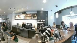 Making Nitro coffee at Starbucks at Venice beach. Los Angeles, California