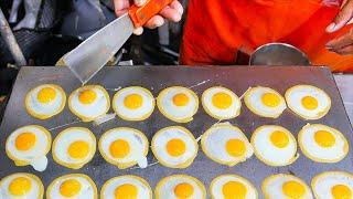Thai Street Food - CRISPY CREPES Egg Pancakes Bangkok Thailand