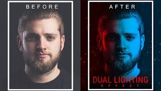 DUAL LIGHTING Effect in Photoshop [ Quick Technique ]