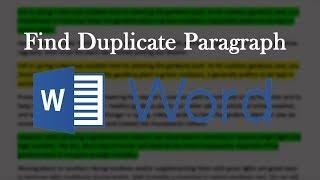How to find and highlight duplicate paragraphs in word document | MS Word Bangla Tutorial