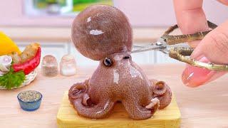 Best Of Seafood  Tasty Miniature Korean Spicy Stir Fry Octopus Recipe  Tina Mini Cooking
