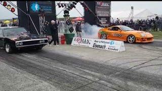 Supra 2JZ vs LS3 Dodge Charger drag race at German Racewars - Fast and Furious Craig Lieberman