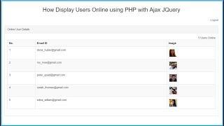 How to Show Live Online User using PHP with Ajax Jquery - 1