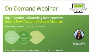 Top 5 Vendor Onboarding Best Practices For the New Accounts Payable | Webinar