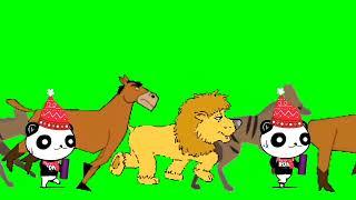 cartoon animal running green screen‼️