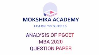 ANALYSIS OF PGCET MBA 2020 QUESTION PAPER
