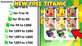 Chance for Free SHINY RAINBOW TITANIC in new Pet Simulator 99 Update!