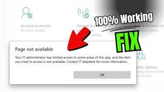 FIX "Page Not Available" Your IT Administrator has Limited Access to Some Areas of this App