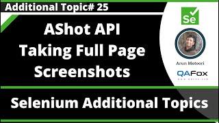 Using AShot API for Taking Full Page Screenshot in Selenium WebDriver