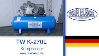 TW K-270L - Der liegende 270 Liter Kompressor von TWIN BUSCH®