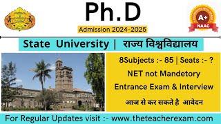 Latest PhD admission 2024 | NET Not Mandatory | Subject -85 | PhD notification 2024 @theteacherexam