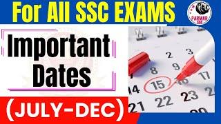 STATIC GK FOR SSC EXAMS | IMPORTANT DATES  (JULY - DEC) | PARMAR SSC
