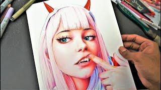 The Most Realistic Drawing - Zero Two [Darling In The Franxx]ダーリン・イン・ザ・フランキス