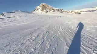 Skiing Kaprun Kitzsteinhorn, the longest ski run 5.6km, Jan 2018 (#1)