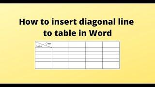 How to insert diagonal line to table in Word