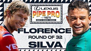 John John Florence vs Deivid Silva | Lexus Pipe Pro presented by YETI - Round of 32 Heat Replay