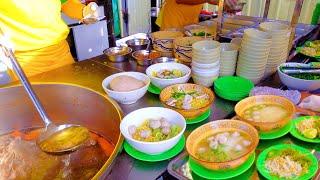 1000 Bowls a Day ! The Best GIANT Meatball Noodles with Wonton in Phnom Penh | Cambodian Street Food