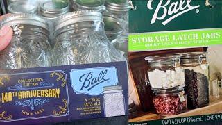 BALL HAUL!! NEW 140th Anniversary Ball Canning Jars! Ball Storage Jars- Stack and Store/Latch Jars