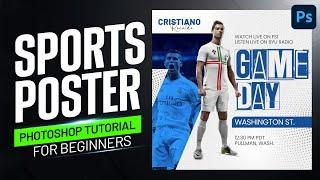 Sports Banner Design in Photoshop | Social Media Poster Design | Photoshop Tutorial