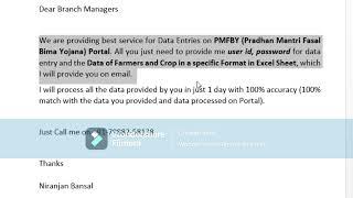 Accurate & Timely Data Entry Solutions for PFMBY - Pradhan Mantri Fasal Bima Yojana