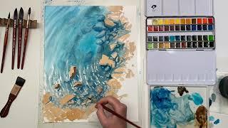 Watercolor "Azure Bay in Greece"