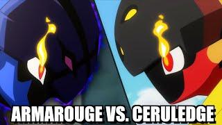 Armarouge VS. Ceruledge Full Fight! | Pokemon Anime Went Crazy!!