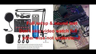 full setup Cezo BM 800 Condenser Microphone All Set with V8 Sound Card Unboxing