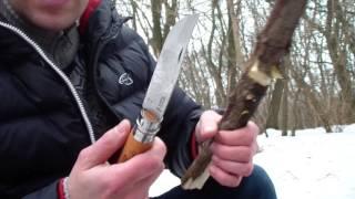 Opinel 12 Углеродка. Обзор в сыром лесу