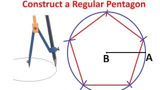 Constructing a Regular Pentagon within given Circle By Using Ruler and Compass