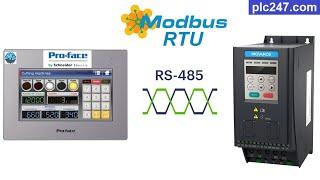 HMI Proface "Modbus RTU" Inovance MD200 Tutorial