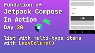 lazycolumn jetpack compose | jetpack compose lazycolumn items | lazycolumn compose example | day20