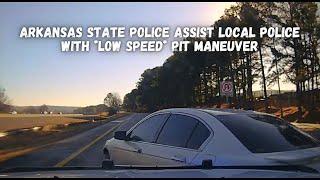 ARKANSAS STATE POLICE assist local police with *low speed* pit maneuver - PURSUIT, HONDA ACCORD