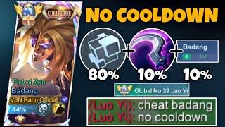 SOLO RANK BADANG NO COOLDOWN NEW EMBLEM BUILD GLOBAL 1 BADANG | MOBILE LEGEND!!!