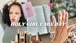 HOLY GIRL CARE DAY‍️ Skincare, Nails, Waxing, Holy girl walks & Minimal makeup ️