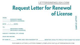 Request Letter For Renewal Of License - Sample Letter Requesting for License Renewal