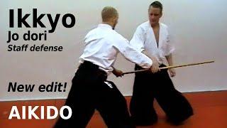 Aikido technique IKKYO in JO DORI, against different staff attacks, by Stefan Stenudd in 2003