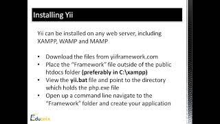 Frameworks 1 How to install yii