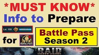 *MUST KNOW* Info to ~PREPARE~ for Battle Pass *SEASON 2* in RAID: Shadow Legends