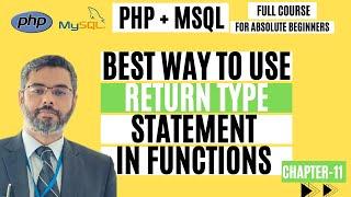 PHP Function Return Types: Enhancing Code Clarity and Reliability | PHP full course | chapter-11